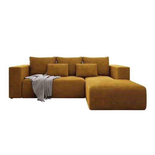 Canap D'angle Arvada 116, Jaune, Fonction De Couchage, 255x161x91cm