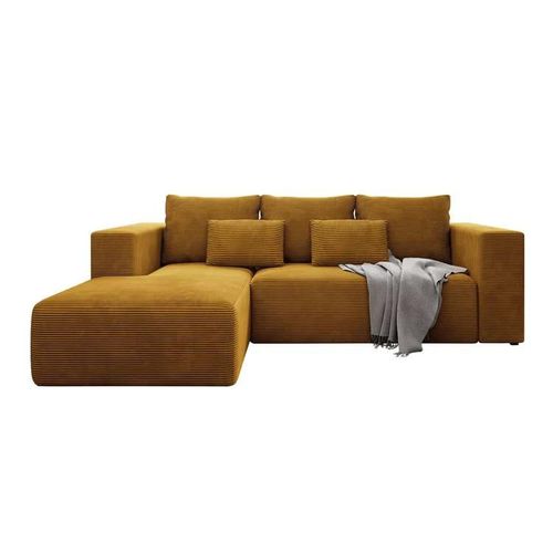 Canap D'angle Arvada 116, Jaune, Fonction De Couchage, 255x161x91cm