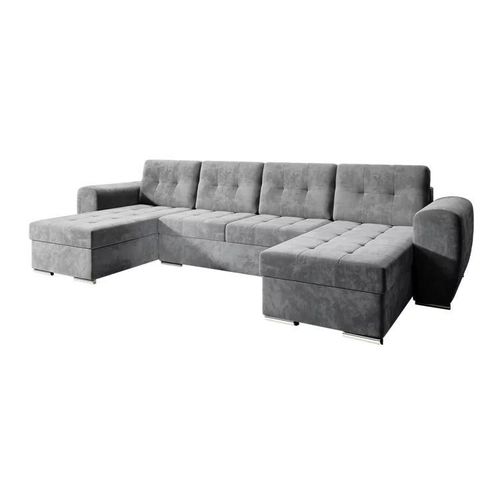 Canap D'angle Arvada 117, Gris, Fonction De Couchage, 326x157x97cm