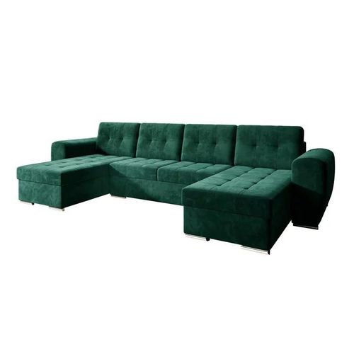 Canap D'angle Arvada 117, Vert, Fonction De Couchage, 326x157x97cm