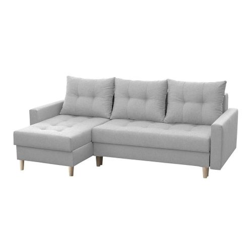 Canap D'angle Boulder 100, Gris, Fonction De Couchage, 222x140x90cm