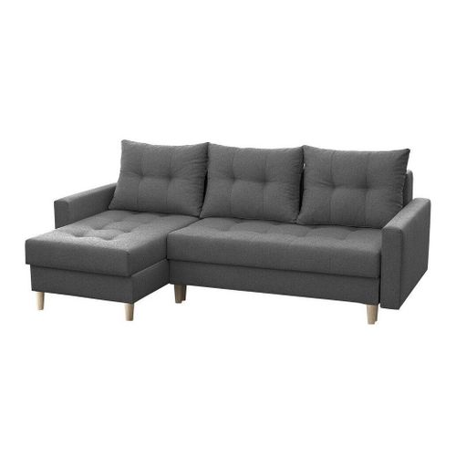 Canap D'angle Boulder 100, Gris, Fonction De Couchage, 222x140x90cm