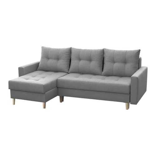 Canap D'angle Boulder 100, Gris, Fonction De Couchage, 222x140x90cm