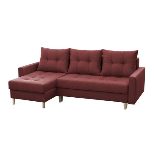 Canap D'angle Boulder 100, Rose, Fonction De Couchage, 222x140x90cm