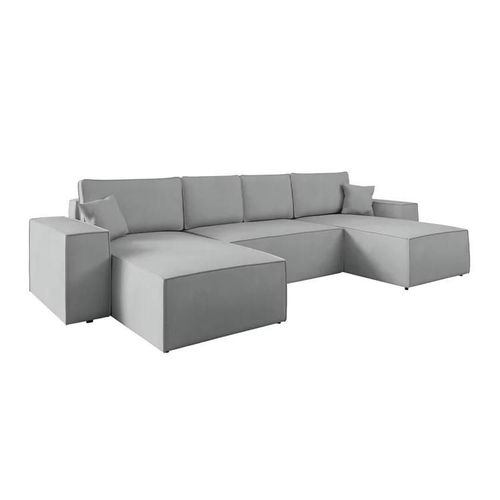 Canap D'angle Clovis 109, Gris, Fonction De Couchage, 370x181x94cm