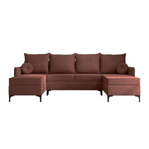 Canap D'angle Clovis 111, Rose, Fonction De Couchage, 281x168x101cm