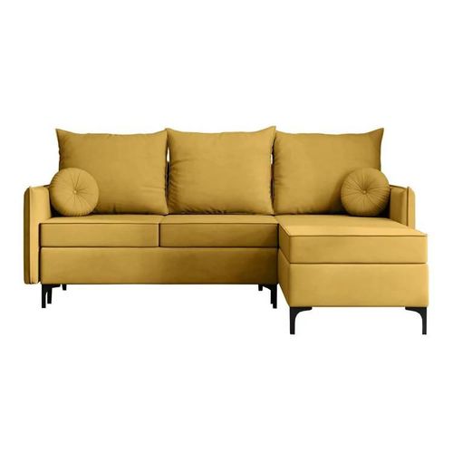 Canap D'angle Clovis 112, Jaune, Fonction De Couchage, 213x168x101cm