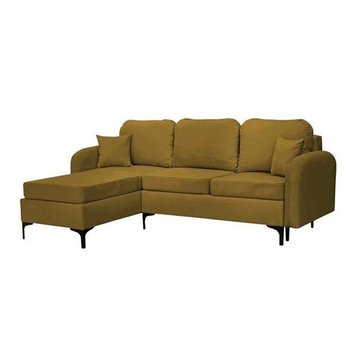 Canap D'angle Torlua 103, Jaune, Fonction De Couchage, 225x172x96cm