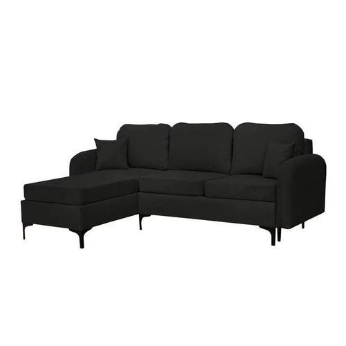Canap D'angle Torlua 103, Noir, Fonction De Couchage, 225x172x96cm