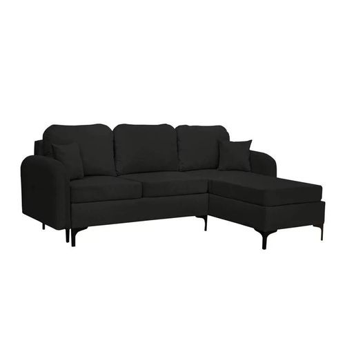 Canap D'angle Torlua 103, Noir, Fonction De Couchage, 225x172x96cm