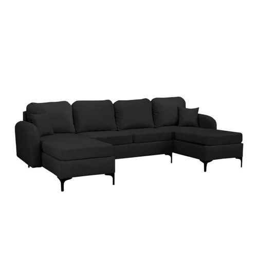 Canap D'angle Torlua 104, Noir, Fonction De Couchage, 293x172x96cm