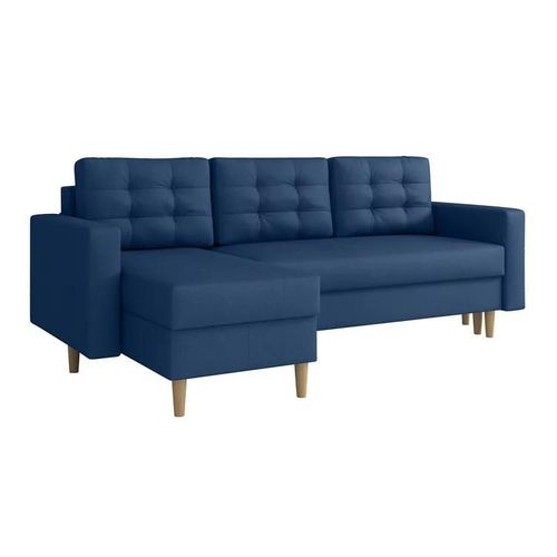 Canap D'angle Columbus 108, Bleu, Fonction De Couchage, 220x135x88cm