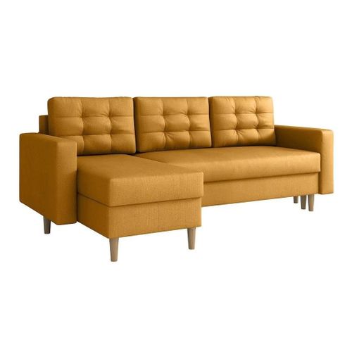 Canap D'angle Columbus 108, Jaune, Fonction De Couchage, 220x135x88cm