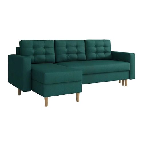 Canap D'angle Columbus 108, Vert, Fonction De Couchage, 220x135x88cm