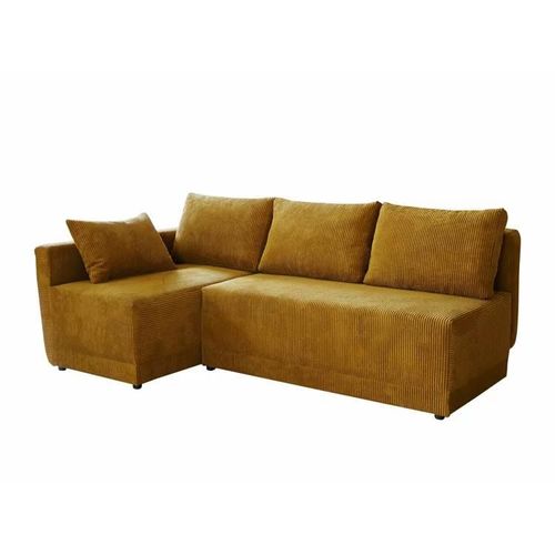 Canap D'angle Columbus 149, Jaune, Fonction De Couchage, 210x135x85cm