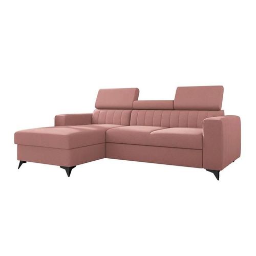 Canap D'angle Columbus 170, Rose, Fonction De Couchage, 236x172x82cm