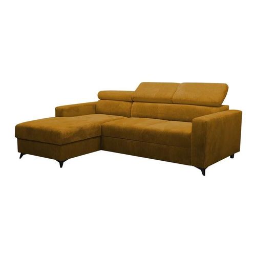 Canap D'angle Columbus 191, Jaune, Fonction De Couchage, 236x172x82cm