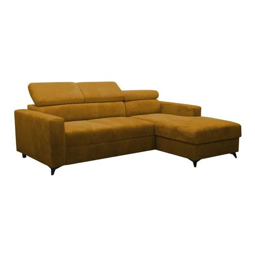 Canap D'angle Columbus 191, Jaune, Fonction De Couchage, 236x172x82cm