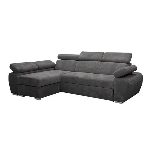 Canap D'angle Columbus 192, Gris, Fonction De Couchage, 255x170x85cm