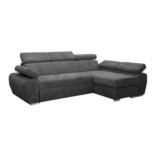 Canap D'angle Columbus 192, Gris, Fonction De Couchage, 255x170x85cm