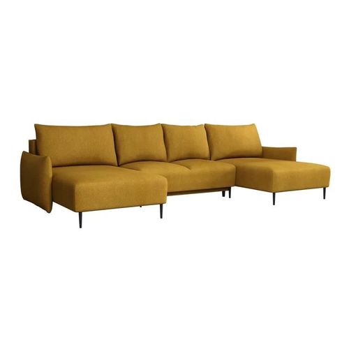 Canap D'angle Columbus 223, Jaune, Fonction De Couchage, 328x160x88cm