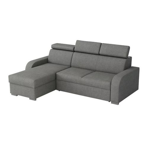Canap D'angle Etrcala 100, Gris, Fonction De Couchage, 235x170x85cm