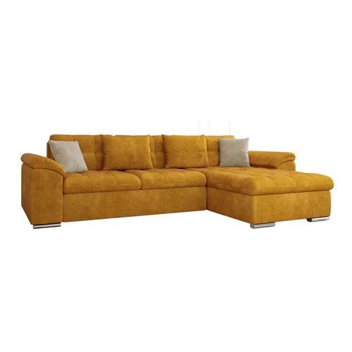Canap D'angle Comfivo 107, Jaune, Fonction De Couchage, 280x160x76cm