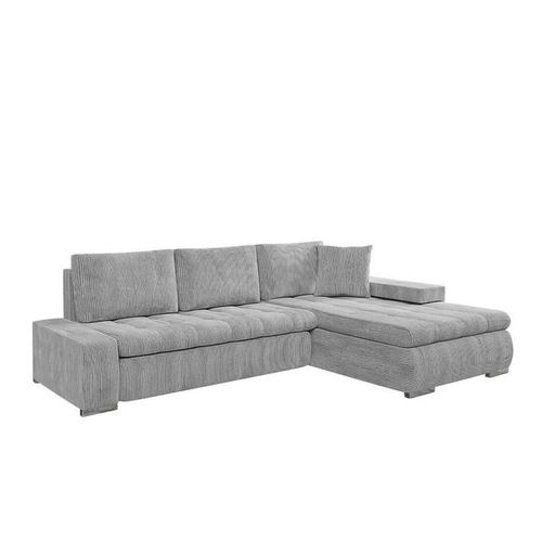 Canap D'angle Comfivo 112, Gris, Fonction De Couchage, 265x185x85cm