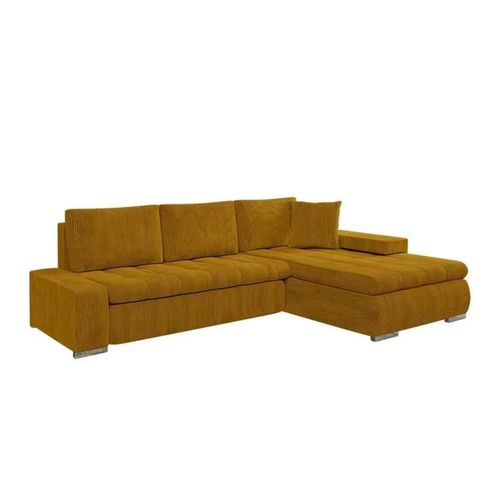 Canap D'angle Comfivo 112, Jaune, Fonction De Couchage, 265x185x85cm