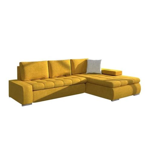Canap D'angle Comfivo 112, Jaune, Fonction De Couchage, 265x185x85cm