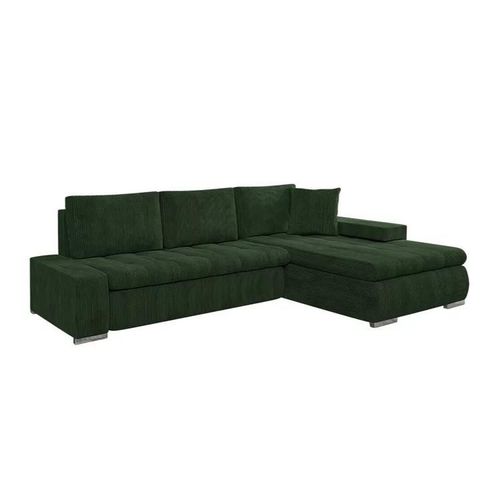 Canap D'angle Comfivo 112, Vert, Fonction De Couchage, 265x185x85cm