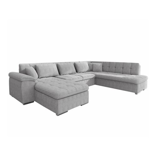 Canap D'angle Comfivo 114, Gris, Fonction De Couchage, 348x205x76cm