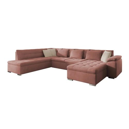 Canap D'angle Comfivo 114, Rose, Fonction De Couchage, 348x205x76cm