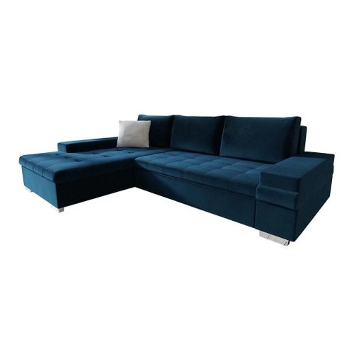 Canap D'angle Comfivo 121, Bleu, Fonction De Couchage, 274x182x83cm