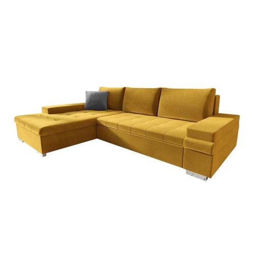 Canap D'angle Comfivo 121, Jaune, Fonction De Couchage, 274x182x83cm