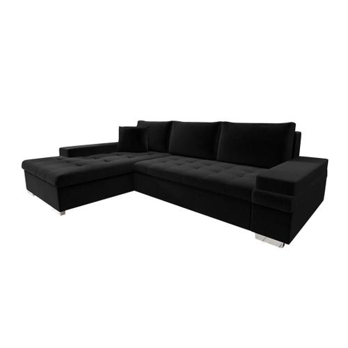 Canap D'angle Comfivo 121, Noir, Fonction De Couchage, 274x182x83cm