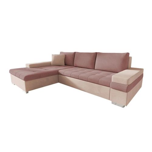 Canap D'angle Comfivo 121, Rose, Fonction De Couchage, 274x182x83cm