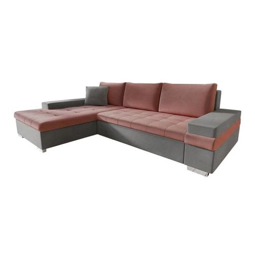 Canap D'angle Comfivo 121, Rose, Fonction De Couchage, 274x182x83cm