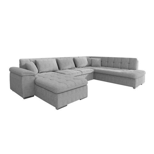 Canap D'angle Comfivo 128, Gris, Fonction De Couchage, 348x205x76cm