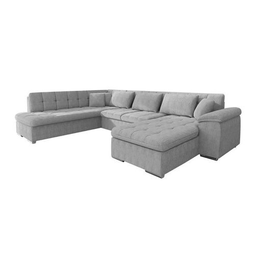 Canap D'angle Comfivo 128, Gris, Fonction De Couchage, 348x205x76cm