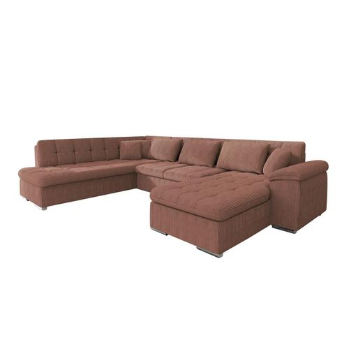 Canap D'angle Comfivo 128, Rose, Fonction De Couchage, 348x205x76cm