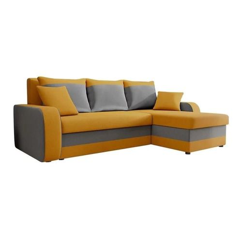 Canap D'angle Comfivo 135, Jaune, Fonction De Couchage, 238x147x80cm