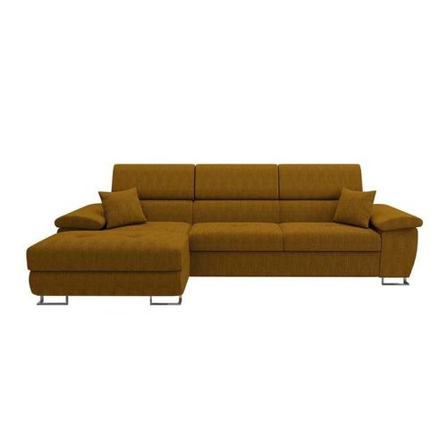 Canap D'angle Comfivo 137, Jaune, Fonction De Couchage, 275x170x71cm