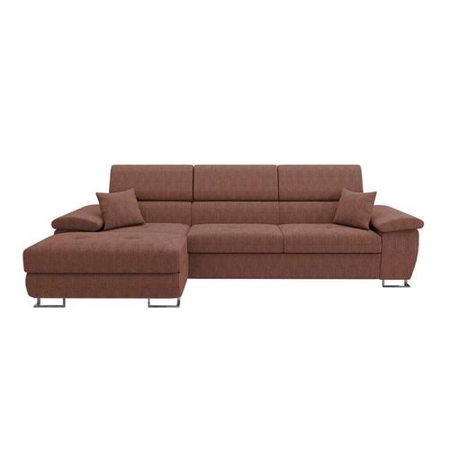 Canap D'angle Comfivo 137, Rose, Fonction De Couchage, 275x170x71cm