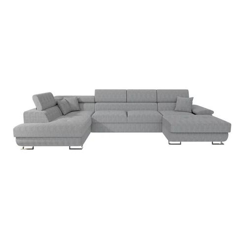 Canap D'angle Comfivo 138, Gris, Fonction De Couchage, 345x202x71cm