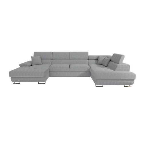 Canap D'angle Comfivo 138, Gris, Fonction De Couchage, 345x202x71cm
