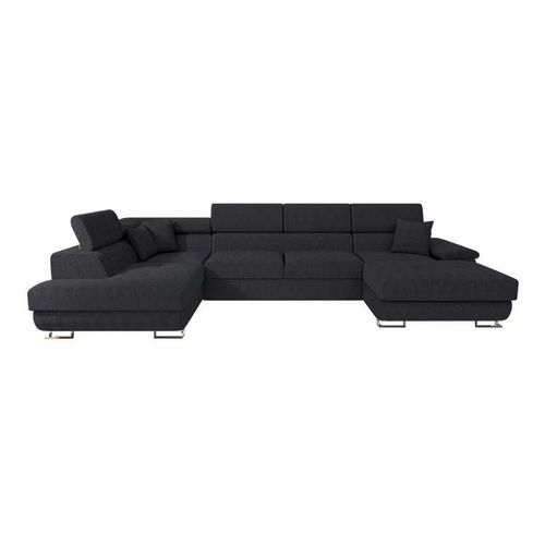 Canap D'angle Comfivo 138, Gris, Fonction De Couchage, 345x202x71cm