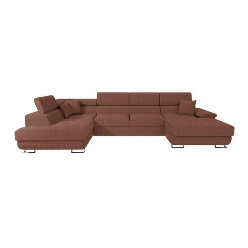 Canap D'angle Comfivo 138, Rose, Fonction De Couchage, 345x202x71cm