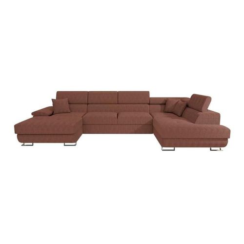 Canap D'angle Comfivo 138, Rose, Fonction De Couchage, 345x202x71cm