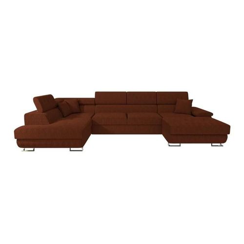 Canap D'angle Comfivo 138, Marron, Fonction De Couchage, 345x202x71cm